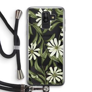 CaseCompany Wit bloemenpatroon: Samsung Galaxy J8 (2018) Transparant Hoesje met koord