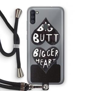 CaseCompany Big butt bigger heart: Samsung Galaxy A11 Transparant Hoesje met koord