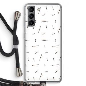 CaseCompany Hipster stripes: Samsung Galaxy S21 Transparant Hoesje met koord