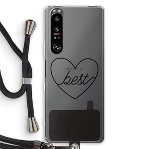 CaseCompany Best heart black: Sony Xperia 1 III Transparant Hoesje met koord