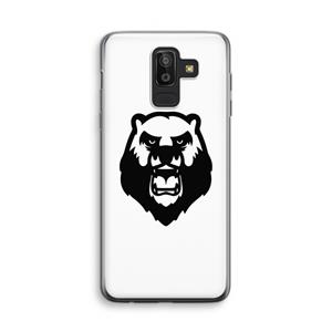 CaseCompany Angry Bear (white): Samsung Galaxy J8 (2018) Transparant Hoesje