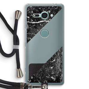 CaseCompany Zwart marmer: Sony Xperia XZ2 Compact Transparant Hoesje met koord