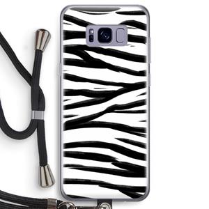 CaseCompany Zebra pattern: Samsung Galaxy S8 Transparant Hoesje met koord