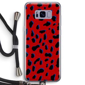 CaseCompany Red Leopard: Samsung Galaxy S8 Transparant Hoesje met koord