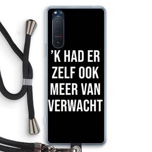 CaseCompany Meer verwacht - Zwart: Sony Xperia 5 II Transparant Hoesje met koord