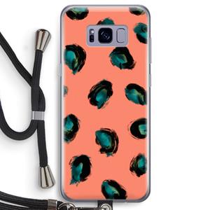 CaseCompany Pink Cheetah: Samsung Galaxy S8 Transparant Hoesje met koord
