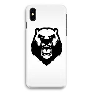 CaseCompany Angry Bear (white): iPhone X Volledig Geprint Hoesje