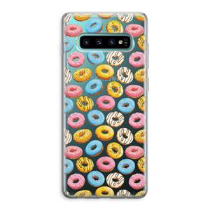CaseCompany Pink donuts: Samsung Galaxy S10 Plus Transparant Hoesje