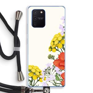 CaseCompany Wilde bloemen: Samsung Galaxy Note 10 Lite Transparant Hoesje met koord