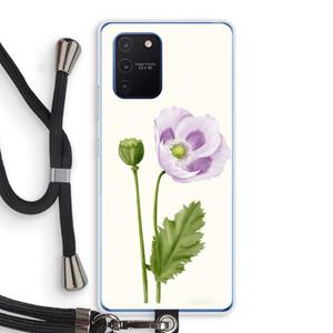 CaseCompany Purple poppy: Samsung Galaxy Note 10 Lite Transparant Hoesje met koord