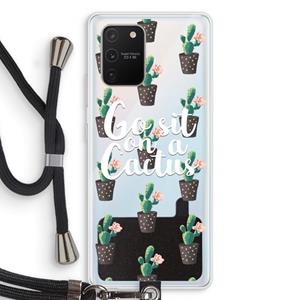 CaseCompany Cactus quote: Samsung Galaxy S10 Lite Transparant Hoesje met koord