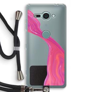 CaseCompany Paarse stroom: Sony Xperia XZ2 Compact Transparant Hoesje met koord