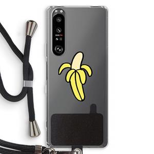 CaseCompany Banana: Sony Xperia 1 III Transparant Hoesje met koord