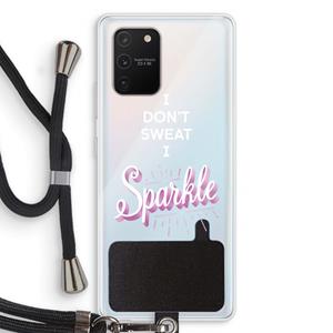 CaseCompany Sparkle quote: Samsung Galaxy S10 Lite Transparant Hoesje met koord