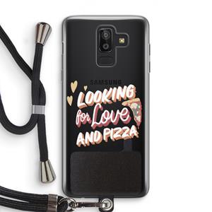 CaseCompany Pizza is the answer: Samsung Galaxy J8 (2018) Transparant Hoesje met koord