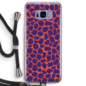 CaseCompany Purple Giraffe: Samsung Galaxy S8 Transparant Hoesje met koord