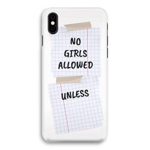 CaseCompany No Girls Allowed Unless: iPhone X Volledig Geprint Hoesje