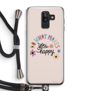 CaseCompany Happy days: Samsung Galaxy J8 (2018) Transparant Hoesje met koord