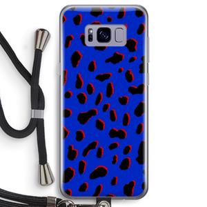CaseCompany Blue Leopard: Samsung Galaxy S8 Transparant Hoesje met koord
