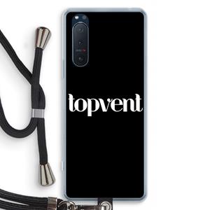 CaseCompany Topvent Zwart: Sony Xperia 5 II Transparant Hoesje met koord