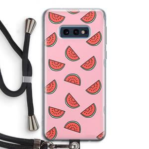 CaseCompany Watermeloen: Samsung Galaxy S10e Transparant Hoesje met koord