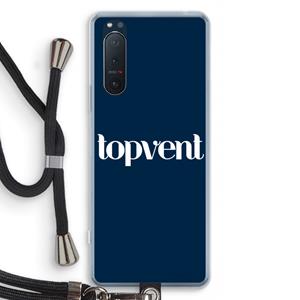 CaseCompany Topvent Navy: Sony Xperia 5 II Transparant Hoesje met koord