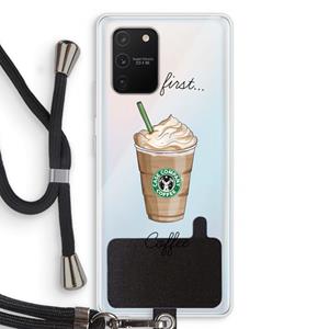 CaseCompany But first coffee: Samsung Galaxy S10 Lite Transparant Hoesje met koord