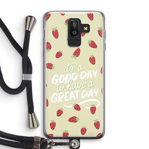 CaseCompany Don't forget to have a great day: Samsung Galaxy J8 (2018) Transparant Hoesje met koord