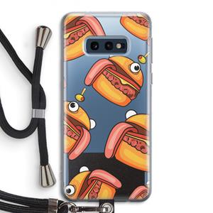 CaseCompany Hamburger: Samsung Galaxy S10e Transparant Hoesje met koord
