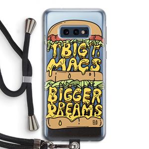 CaseCompany Big Macs Bigger Dreams: Samsung Galaxy S10e Transparant Hoesje met koord