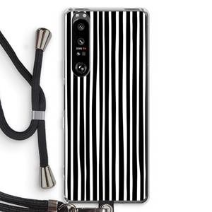 CaseCompany Stripes: Sony Xperia 1 III Transparant Hoesje met koord