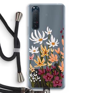 CaseCompany Painted wildflowers: Sony Xperia 5 II Transparant Hoesje met koord