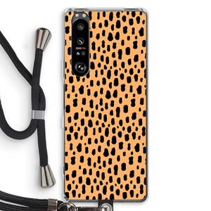 CaseCompany Panter: Sony Xperia 1 III Transparant Hoesje met koord