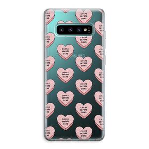 CaseCompany Chicks before dicks: Samsung Galaxy S10 Plus Transparant Hoesje