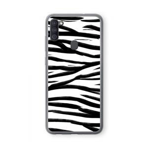 CaseCompany Zebra pattern: Samsung Galaxy A11 Transparant Hoesje