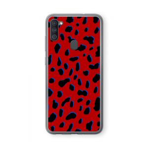 CaseCompany Red Leopard: Samsung Galaxy A11 Transparant Hoesje