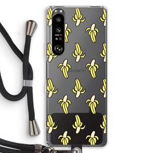 CaseCompany Bananas: Sony Xperia 1 III Transparant Hoesje met koord