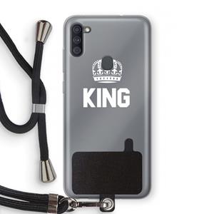 CaseCompany King zwart: Samsung Galaxy A11 Transparant Hoesje met koord