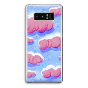 CaseCompany Roze wolken met vogels: Samsung Galaxy Note 8 Transparant Hoesje