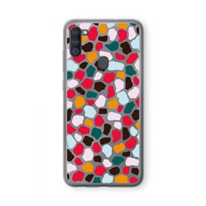 CaseCompany Colored Giraffe: Samsung Galaxy A11 Transparant Hoesje