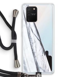 CaseCompany Gestreepte marmer: Samsung Galaxy S10 Lite Transparant Hoesje met koord