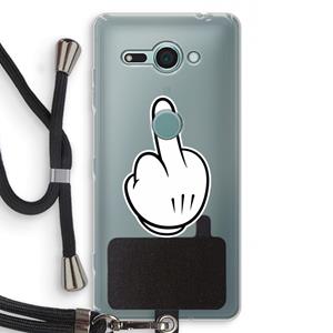 CaseCompany Middle finger white: Sony Xperia XZ2 Compact Transparant Hoesje met koord