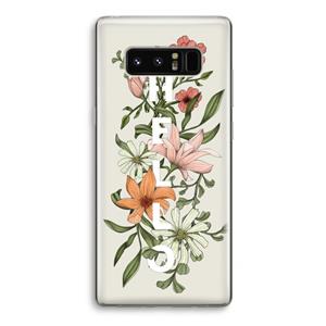 CaseCompany Hello bloemen: Samsung Galaxy Note 8 Transparant Hoesje