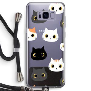 CaseCompany Katten: Samsung Galaxy S8 Transparant Hoesje met koord