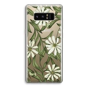 CaseCompany Wit bloemenpatroon: Samsung Galaxy Note 8 Transparant Hoesje