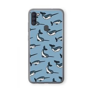 CaseCompany Narwhal: Samsung Galaxy A11 Transparant Hoesje