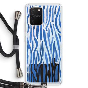 CaseCompany Blauwe nerven: Samsung Galaxy S10 Lite Transparant Hoesje met koord