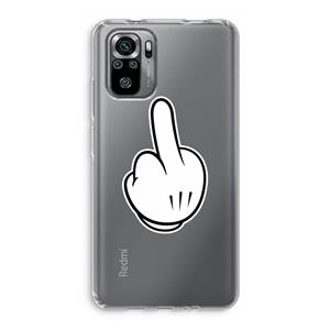 CaseCompany Middle finger white: Xiaomi Redmi Note 10S Transparant Hoesje