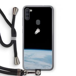 CaseCompany Alone in Space: Samsung Galaxy A11 Transparant Hoesje met koord