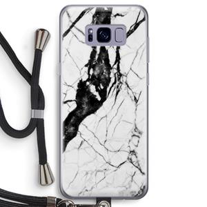 CaseCompany Witte marmer 2: Samsung Galaxy S8 Transparant Hoesje met koord